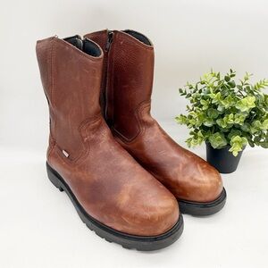 Iron Age Hauler Composite Toe Work Boot Size 12 Brown Leather